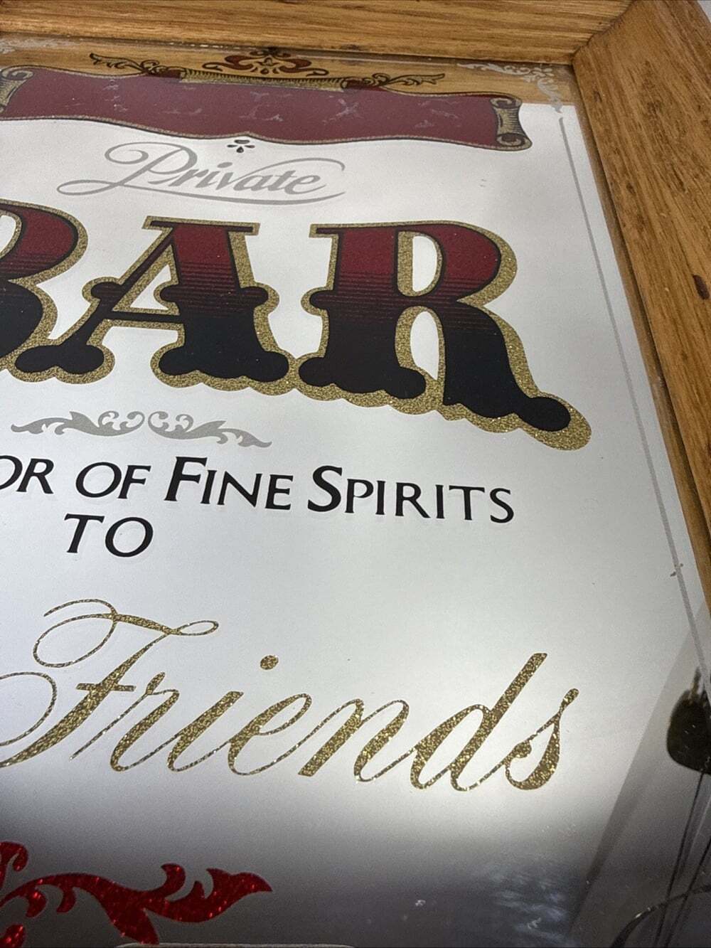 Outlaw's Private Bar Purveyor of Fine Spirits to Fine Friends Mirror Framed - Picture 5 of 7